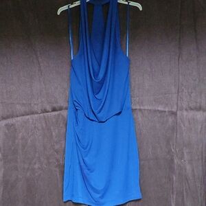 BCBGMaxAzria Blue Draped Mini Dress
